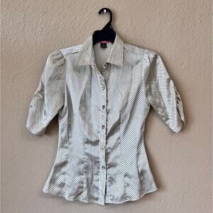 Vintage Y2K Lola silky striped button down top size XS